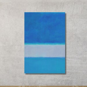 Mark Rothko Blue White Canvas Art: Modern Abstract Print