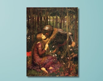 John William Waterhouse Canvas Wall Art,La Belle Dame sans Merci(The Beautiful Lady Without Mercy) Art Print,Art Reproduction,HomeDecor/8