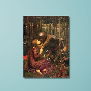 John William Waterhouse Canvas Wall Art,La Belle Dame sans Merci(The Beautiful Lady Without Mercy) Art Print,Art Reproduction,HomeDecor/8