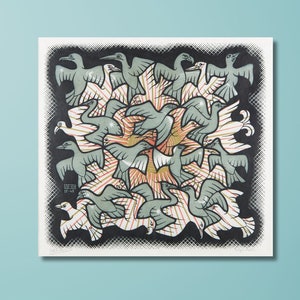 M.C. Escher Sun and Moon, By Maurits Cornelis Escher Canvas Wall Art, M.C. Escher,Abstract Canvas Decor for Home Office,CANVAS READY to Hang