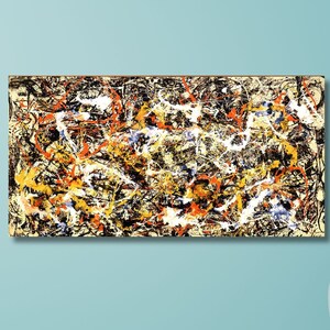 Abstracte canvasafdruk Jackson Pollock: moderne spetterkunst