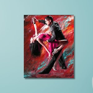 Tango Dance Wall Art Tango Canvas Wall Decor Salsa Sign Dancing Art Dance Studio Decor Gift for Dancers Mancave Decor Bachata Acc Print Art