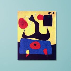 Joan Miró Canvas Wall Art,Joan Miro Femme Assise Art Print,Miro Artwork,Canvas Poster & Ready to Hang Panel,Abstract Art,Home Wall Decor/1