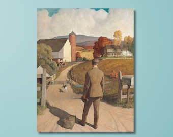 The Homecoming by Newell Convers Wyeth Poster Art Print,The Homecoming Print Art Canvas,Newell Convers Wyeth Arts,Famous Canvas Print Art