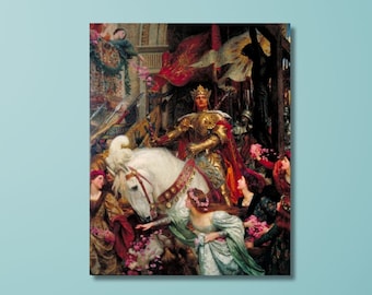 Frank Dicksee Canvas Wall Art, The Two Crowns Canvas wall art Museum Poster, Frank Dicksee Canvas Poster, couple love art, CANVAS art