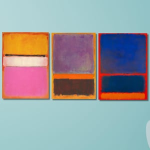Mark Rothko Set Of 3 Canvas/Poster Art Reproduction, Rothko Reproduction, Abstract Canvas Wall Art, Modern Minimal Art,READY to HANG,GİFTS