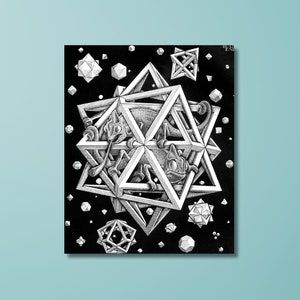 Stars by Maurits Cornelis Escher Canvas Wall Art, Wall Art Print Design,Abstract Canvas Decor for Home Office,CANVAS READY to Hang Gifts/9