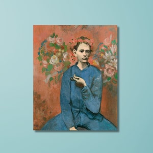 By Pablo Picasso 1903 Canvas Wall Art,The Boy with a Pipe (1905) Reproduction Print,Wall Art,Pablo Picasso Boy with a Pipe (1905) Print Art