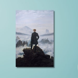 Caspar David Friedrich Wanderer above the sea of fog (1818) Canvas Wall Art Print,Famous Paintings,Vintage Art Poster,Modern Home Wall Decor