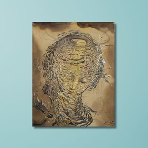 Salvador dali raphaelesque head,salvador dali exploding canvas, Salvador Dali Exhibition Poster, salvador dali canvas, Dali home decor Gifts