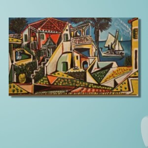Picasso Painting Arts,Pablo Picasso Mediterranean Landscape Canvas Wall Art,Reproduction Wall Art,Classical Art,Home Decor,Trendy Wall Decor