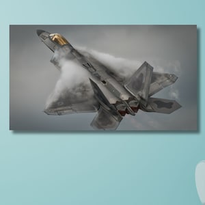F-22 Raptor Wall Art, Fighter Jets Canvas Or Poster, Aircraft Wall Print, F22 Figther Printing, Vintage Wall Art, F22 Canvas, Ready to Hang