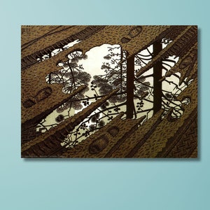 Puddle by M.C. Escher Canvas Print, Maurits Cornelis Escher Print Arts, Puddle Wall Art, Puddle Wall Decor, Abstract Prints by MC Escher