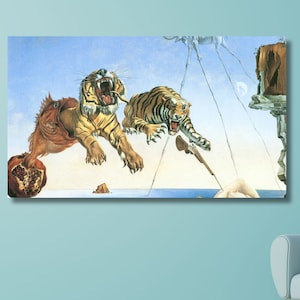Salvador Dali Poster Print, Salvador Dali Dream Caused by The Flight of a Bee Around a Pomegranate a Second Before Awakening Canvas Print/17