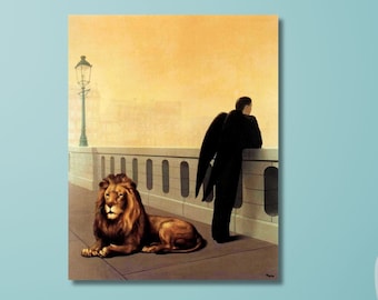 René Magritte (Homesickness, 1940) Canvas Prints, René Magritte Canvas Poster,René Magritte Gift Canvas Painting,Home Decor,Ready to Hang/25