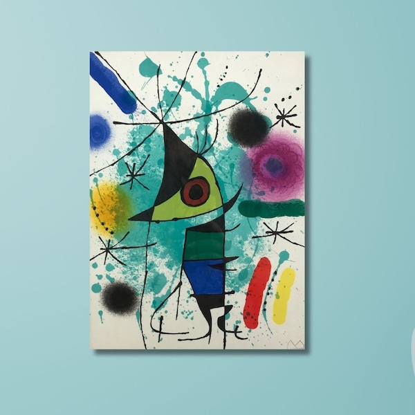The Singing Fish by Joan Miro Canvas Wall Art, Miro Paintings, Abstract Shapes Art Print, Canvas Ready to Hang