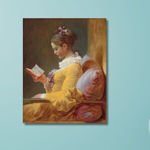 Fragonard Young, Girl Reading,Jean Honore,Fragonard Young poster, living room decor,girl reading canvas,Fragonard print art,Fragonard Canvas