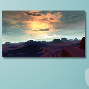 Desert Canvas Print Wall Art,Desert Sunset Print Art,Modern Home Decor,Living Room Decor,Trendy Wall Decor,Modern Art,Landscape Wall Decors