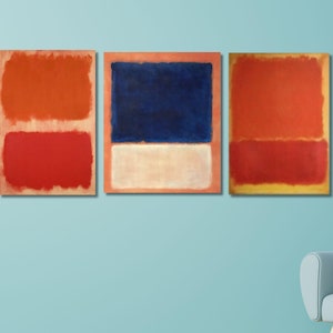 Mark Rothko Set Of 3 Canvas style abstract Rothko Wall Art Rothko Reproduction Rothko Print Rothko Painting Exhibition Mark Rothko Poster/3