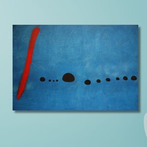 Joan Miro Blue II Canvas Wall Art, Joan Miro Bleu II Wall Art, Joan Miro Canvas, Bleu Wall Decor, Tela vintage, Joan Miro Popular Canvas
