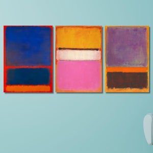 Set of 3 Mark Rothko style abstract Rothko Wall Art Rothko Reproduction Rothko Print Rothko Painting Exhibition Mark Rothko Poster&Panel 3