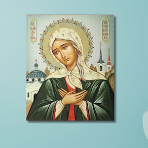 Popular women saints Canvas Wall Art Blessed Xenia Russian Orthodox icon, Saint Xenia of Saint Petersburg, Eastern Orthodoxy, Russian icons