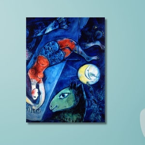 Marc Chagall Canvas Wall Art Print,, Marc Chagall Exhibition Poster, Chagall Exhibition Museum of Modern Art, Vintage Exhibition Poster/16
