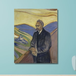 エドヴァルド・ムンクのキャンバス壁アート、フリードリヒ・ニーチェ、ムンクのポスターデザイン、プリント、絵画、ホームオフィスのポスターまたはキャンバスの装飾、すぐに掛けられる