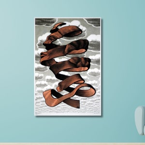 Rind by M.C. Escher Canvas Print, Maurits Cornelis Escher Print Arts, Rind (1955) Wall Art, Rind Wall Decor, Abstract Prints by MC Escher