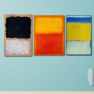 Mark Rothko Set Of 3 Canvas/Poster Art Reproduction, Rothko Reproduction, Abstract Canvas Wall Art, Blue White Green Rothko Reproduction Art