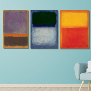 Mark Rothko Set Of 3 Canvas Mark Rothko Wall Arts, Mark Rothko Print, Abstract Art Print, Rothko Reproduction Poster, Minimalist Art,Gifts
