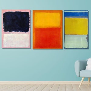 Set of 3 Mark Rothko style abstract Rothko Wall Art Rothko Reproduction Rothko Print Rothko Painting Exhibition Mark Rothko Poster&Panel 3