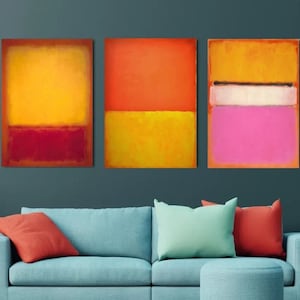 Mark Rothko Set Of 3 Canvas Wall Art, Rothko Wall Art Rothko Reproduction Rothko Print Rothko Painting Exhibition Mark Rothko Poster&Panel 3