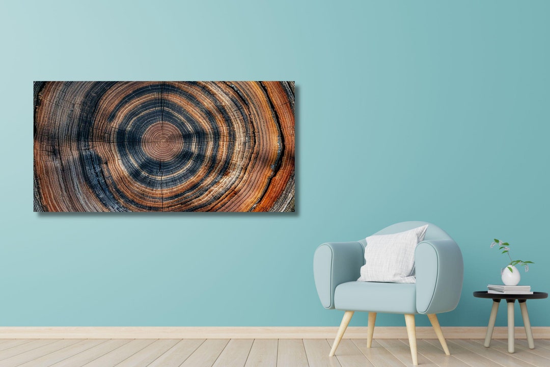 Tree Ring Print on Canvas,natural Tree Ring Abstract Colorful,natural ...