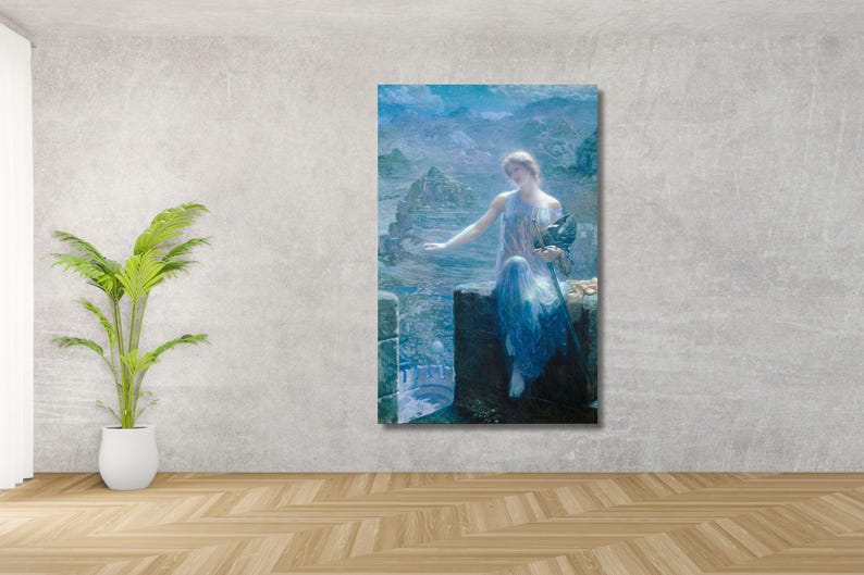 Edward Robert Hughes the Valkyrie's Vigil Canvas Box Art,edward Robert