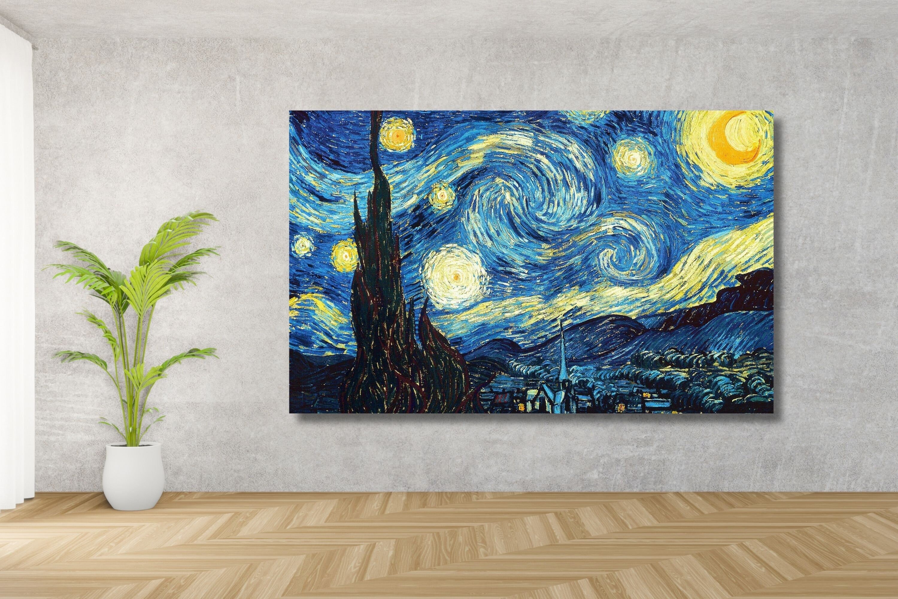 ゴッホの星月夜キャンバスプリント：有名な複製アート - Etsy 日本