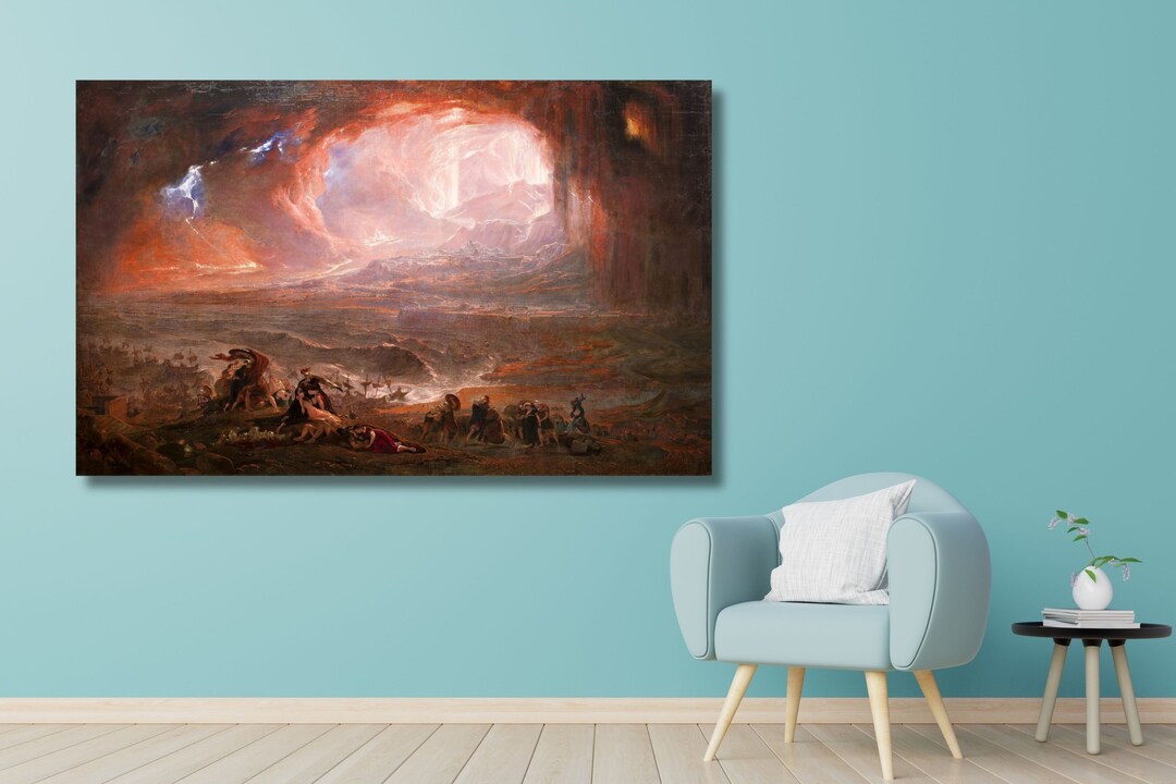 John Martin Canvas Wall Art,destruction of Pompeii and Herculaneum,john