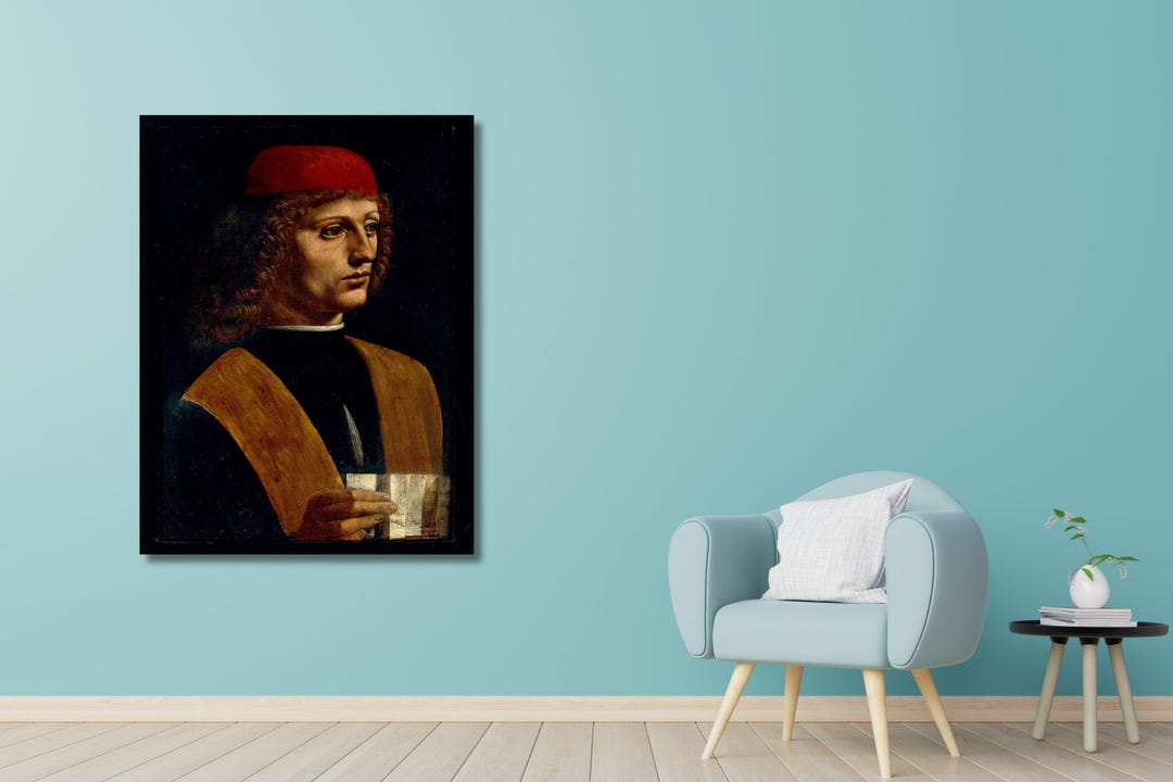 Leonardo Da Vinci Portrait of a Musician (1485) Canvas Wall Art ...