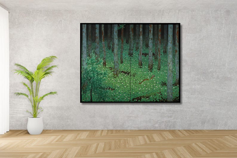Katayama Bokuyo Canvas Art, Mori forest 1928,canvas Print Giclee Wall