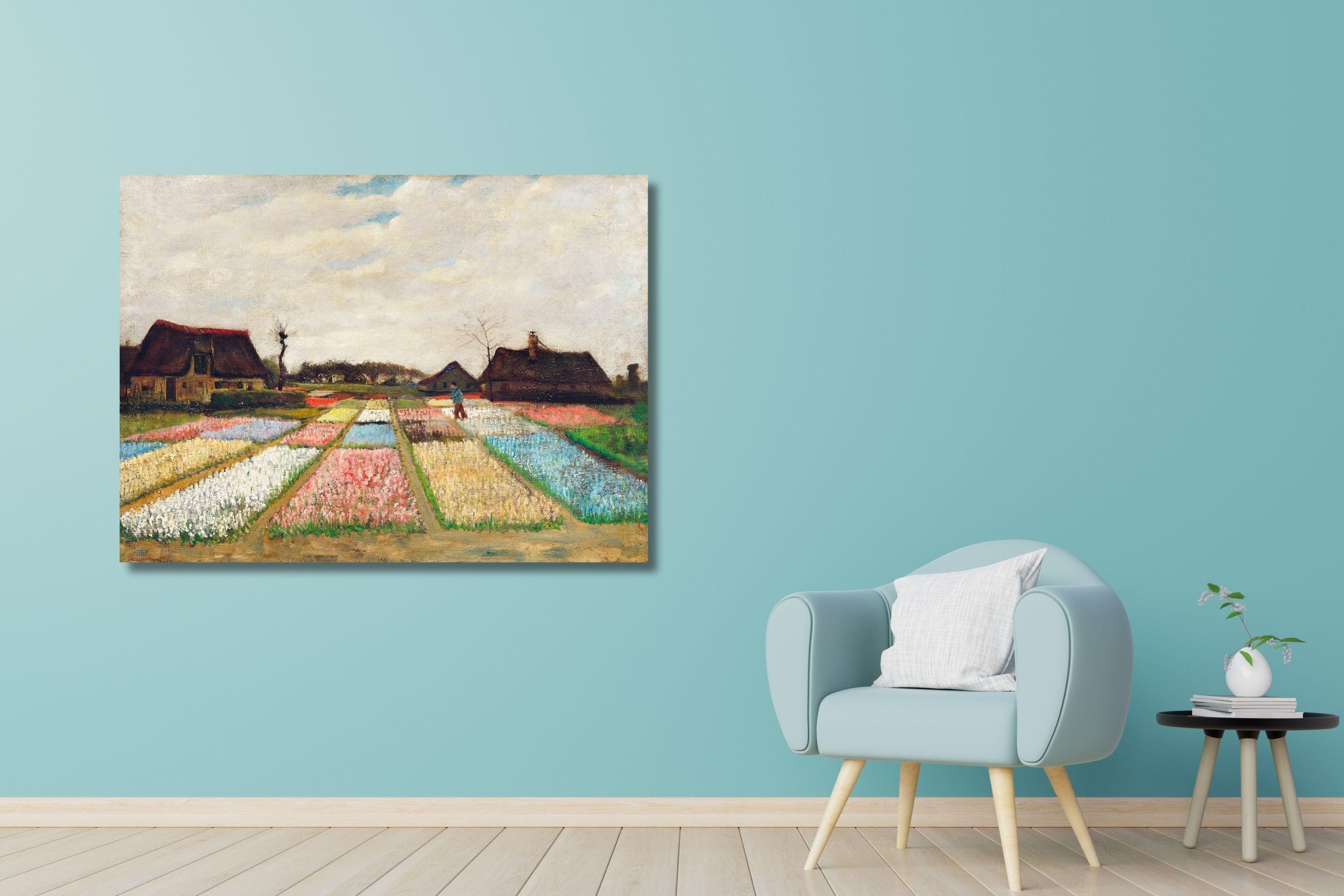 Van Gogh Tulip Fields Canvas Print: Holland Flower Beds Wall Art