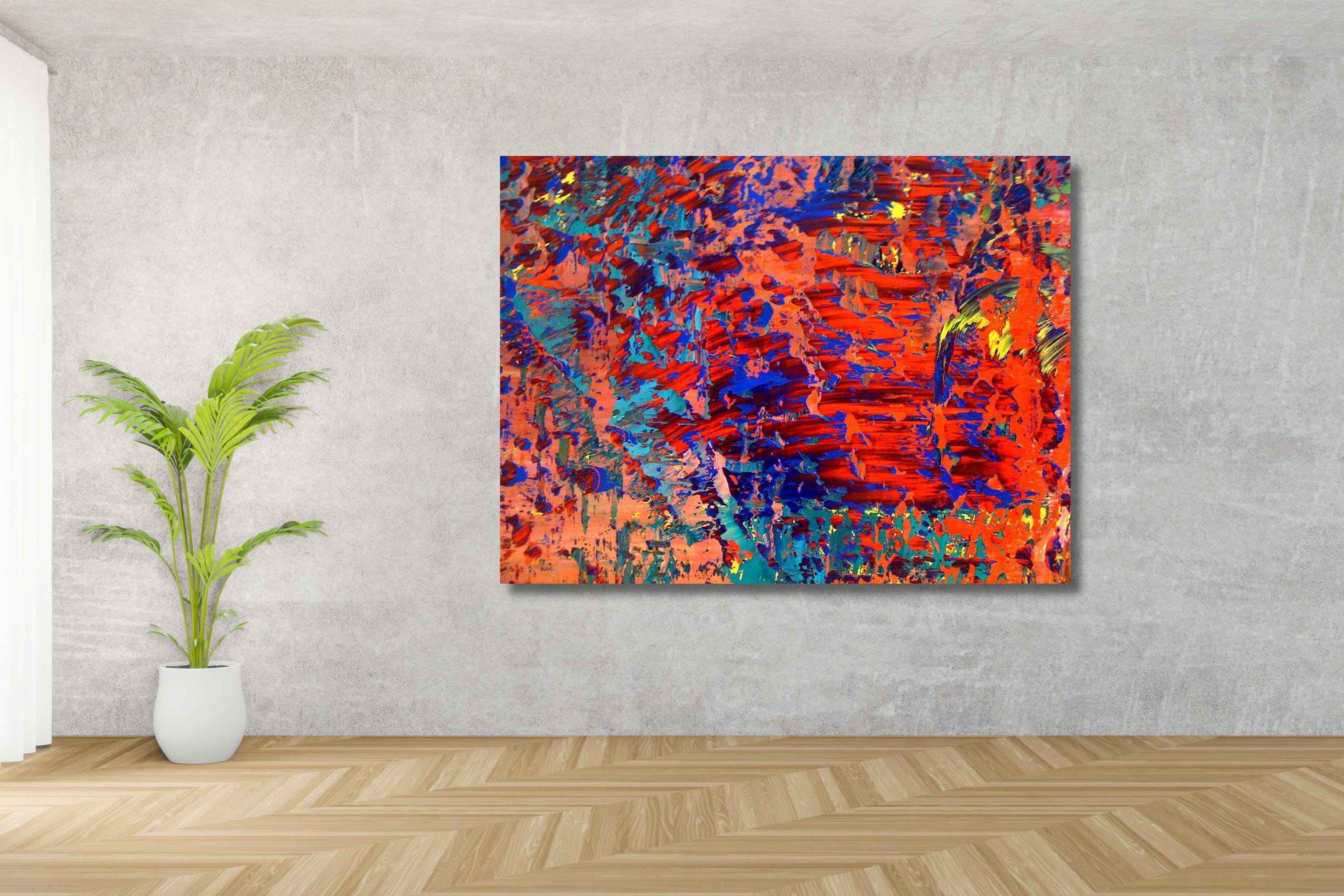 ゲルハルト・リヒターの抽象画キャンバスアートプリント：モダンな室内