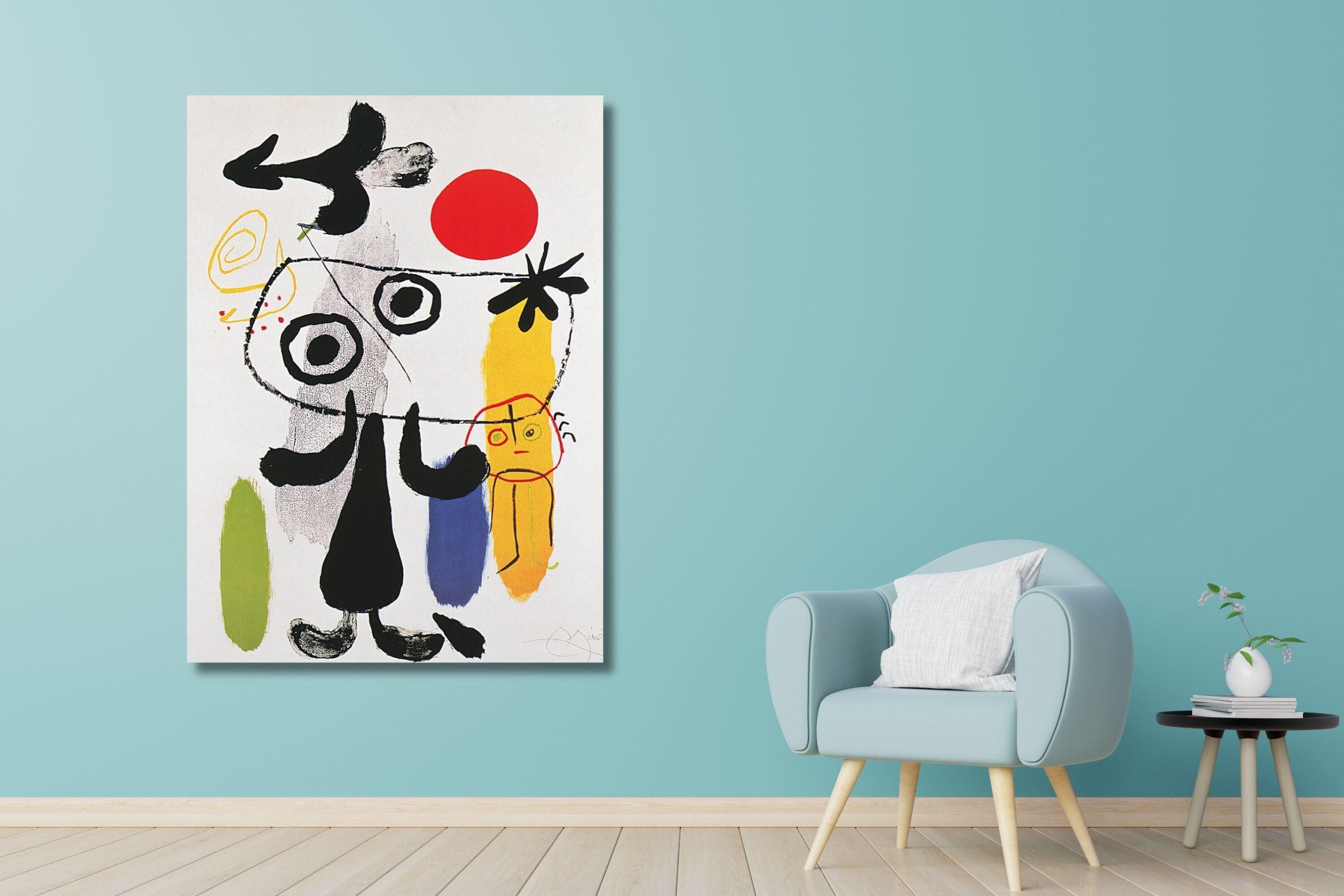 Joan Miro Abstract Art Print: Figur Gegen Rote Sonne Canvas - Etsy