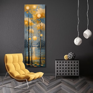 Long Narrow Abstract Canvas Wall Art, Vertical Modern Painting Print, Minimalist Hallway Decor, Tall Thin Wall Hangings for Home Decor art