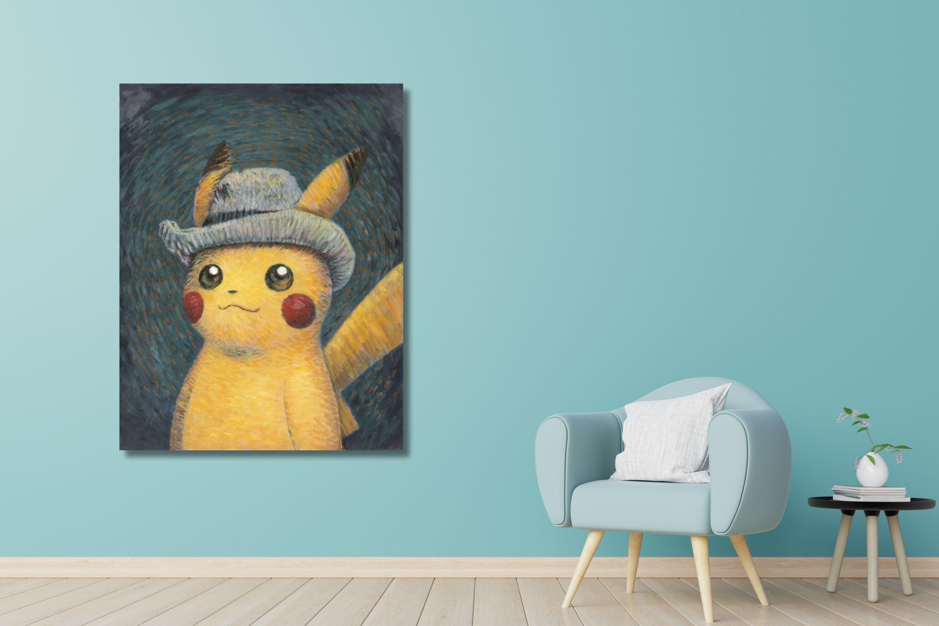 Van Gogh Pikachu Canvas Poster: Famous Artwork Print, Ready to