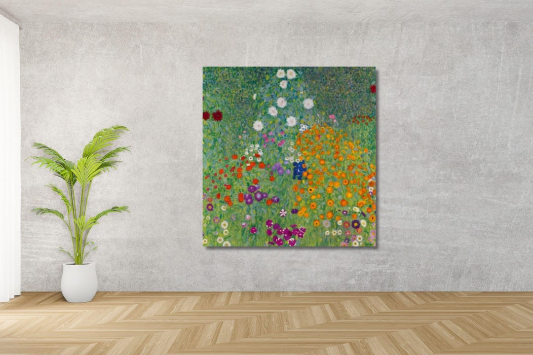 Gustav Klimt 'flower Garden' Canvas Print: Gallery Quality Wall Art - Etsy