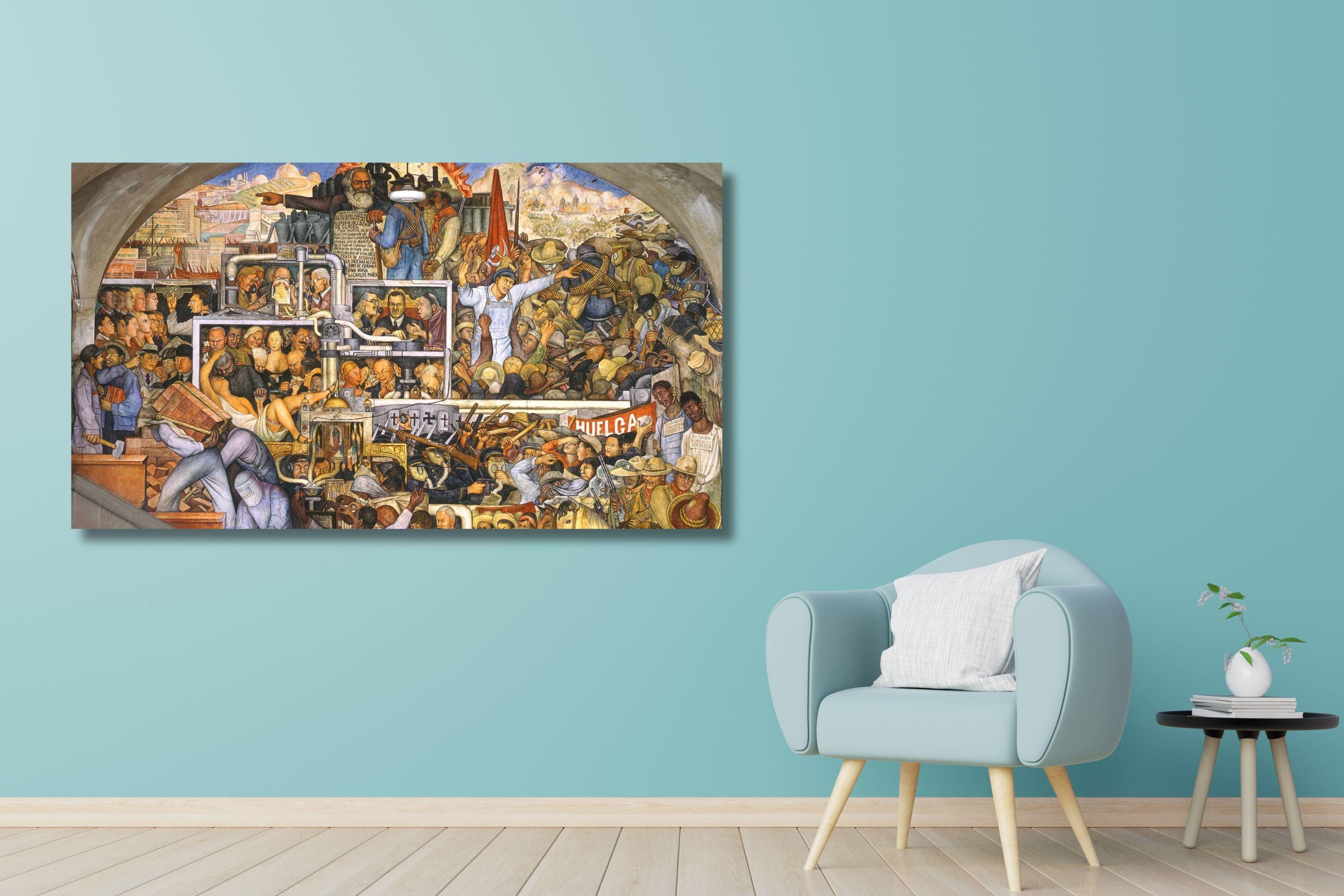 ディエゴ・リベラ「メキシコの歴史」キャンバスプリント：ストリート