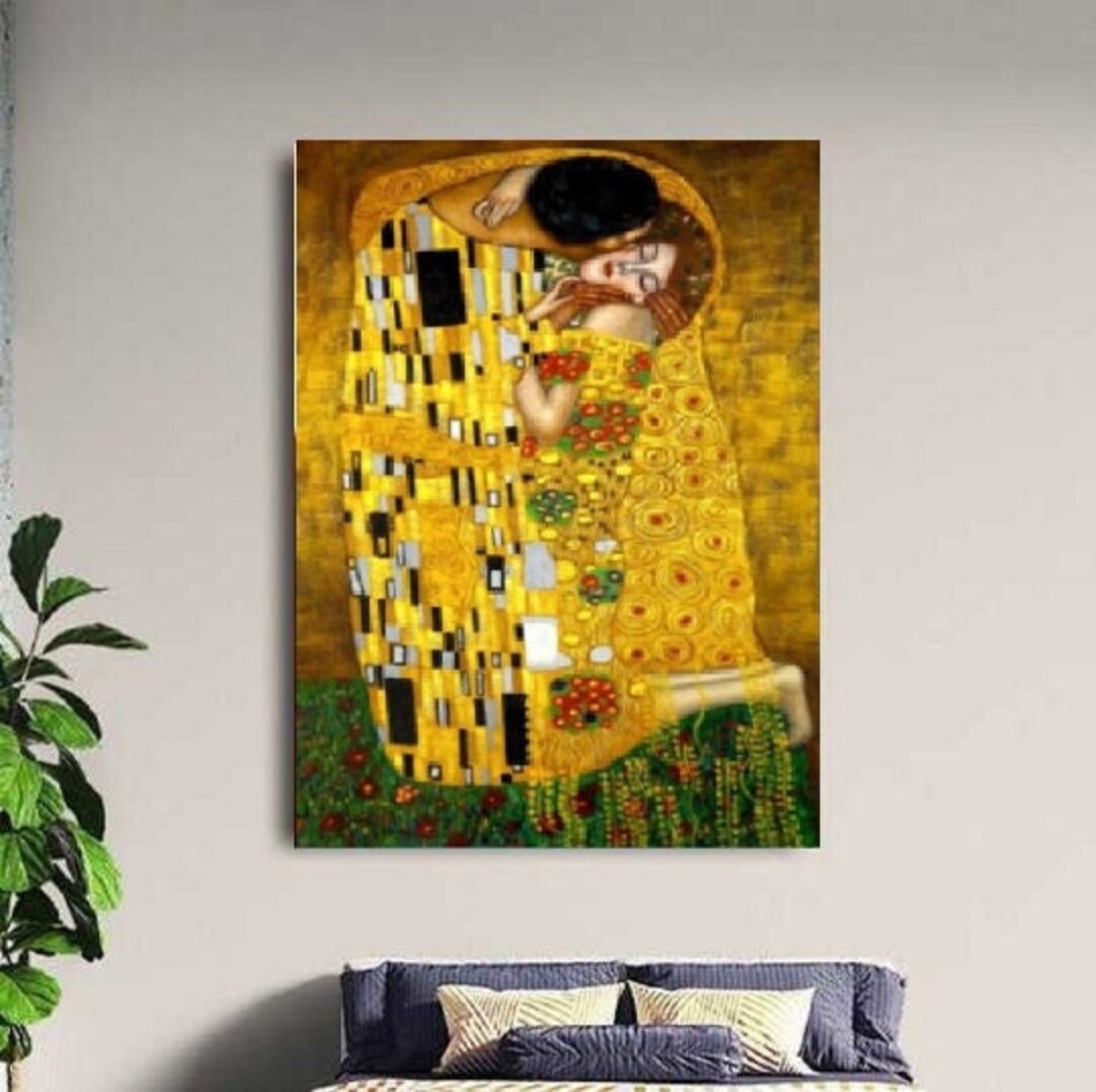 Gustav Klimt the Kiss 1907-1908 Canvas Gallery Wrapped Giclee Wall Art ...