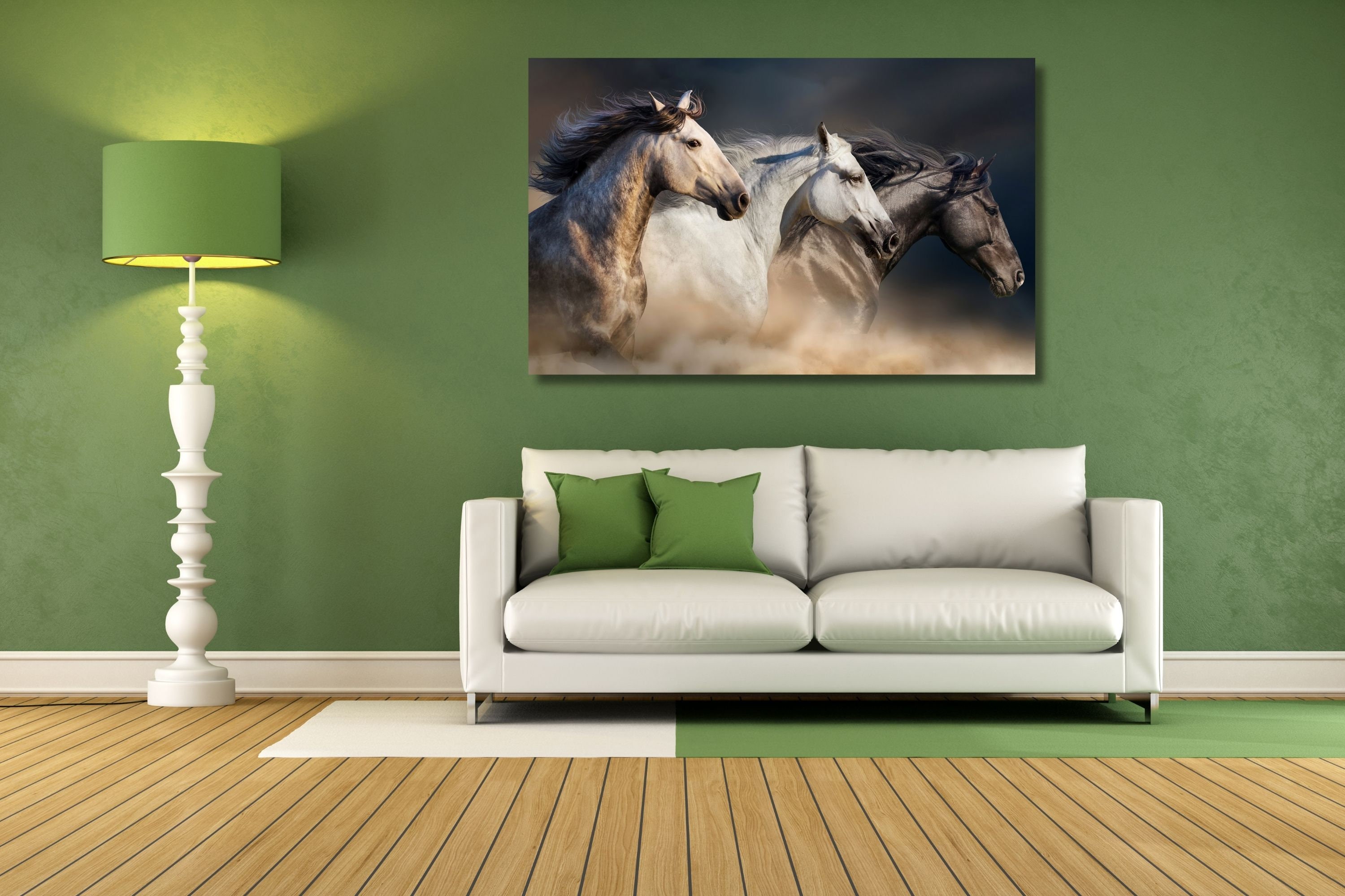 Running Horses Canvas Poster,wild Three Horses Extra Large Canvas,large
