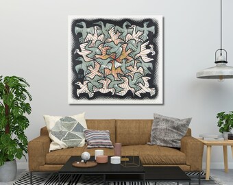 M.C. Escher Sun and Moon, by Maurits Cornelis Escher Canvas
