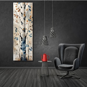 Lienzo de pared largo y estrecho, impresión moderna vertical alta, arte de pared minimalista grande para pasillo, entrada o sala de estar, arte decorativo largo y delgado.